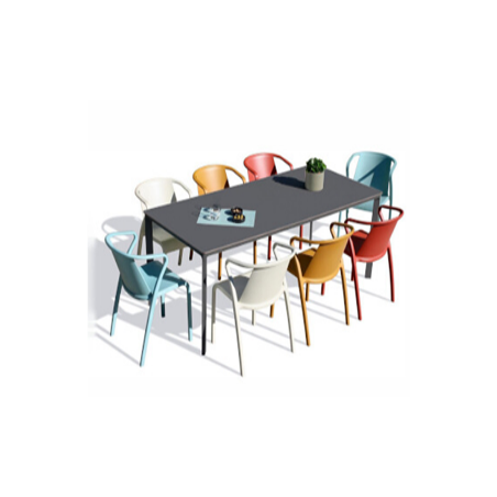 Table MEET Anthracite et 8 chaises FADO Multicolore