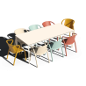 Table MEET Blanche et 8 chaises FADO Multicolore
