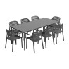 Table MEET Anthracite plus 8 chaises SLAT Anthracite